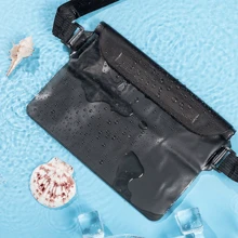防水袋 PVC 防水腰包，带腰带的手机保护袋，夏季户外运动沙滩防水手机袋手机壳，三层密封防水腰包斜挎包