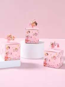 24个主题糖果盒，卡通仙女图案礼品包装盒，生日派对装饰，巧克力饼干包装，派对小礼物，生日装饰，性别揭晓派对装饰，宾客礼物，返校装饰 - 小仙女 - 查看 3