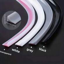 1件装硅胶可折叠厨房台面防水条，浴室水槽防水边角踢脚线，可弯曲防水密封条，自粘式防水屏障，分隔干湿区域，浴室配件，浴室工具 - 彩色 - 查看 2