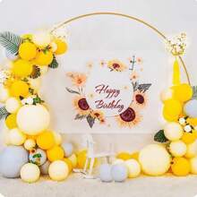 1pc Gold Balloon Arch Frame, Semi-Circular Metal Frame, Round Tube Frame With Square Base, Suitable For Wedding, Birthday Party, Valentine's Day, Anniversary Decoration
