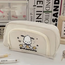 1 件 Sanrio Pochacco 狗狗设计帆布双层翻盖铅笔盒，风格清新，容量大，适合文具和学校用品，外观可爱，高端 - 彩色 - 查看 7