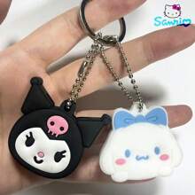 Sanrio 1pc Sanrio Key Protective Caps Set Kawaii Cinnamoroll Cartoon Silicone Key Cover Portable Keychain, Sanrio Cartoon Cartoon Character Shape, Bag Endorsement Key Chain Pendant Decoration, Holiday Birthday Valentine'S Day Preferred Uni Car Accessories Bag Charm School