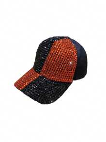 1pc Women's High-Quality Handmade Rhinestone Embellished Fashion Versatile Brimmed Baseball Cap, Suitable For Everyday Wear - A - View 6