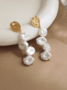 1 对时尚精致巴洛克风格个性化吊坠耳环，适合女性聚会/商务珠宝 - 彩色 - 查看 4