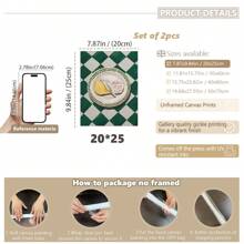 2pcs/Set, Canvas Hanging Painting, Framed Decorative Painting, Poster, Wall Art, Chic Butter And Egg Breakfast Canvas Art, Waterproof Kitchen Decorative Poster For Dining Room, Living Room, Bedroom - Perfect Gift For Home Decor Gifts Birthday Graduation