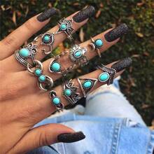 26 stuks diverse turquoise ringen in Boheemse stijl, geschikt voor casual gebruik, willekeurige mix