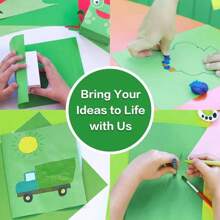 35pcs Green Cardstock Paper, 8.27" X 11.69", 7 Different Green Colors, Suitable For Scrapbooking, Crafts, Drawing, DIY