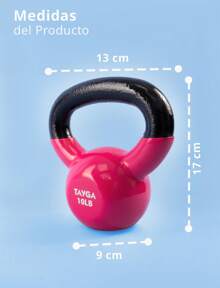 Kettlebell 10 Lb Vinyl Covered Kettlebell Dumbbell For Functional Training TAYGA Cross - Hot Pink - View 2