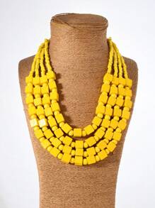 女士手工波西米亚风多层串珠长项链，时尚夸张音乐节走秀复古