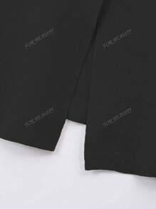 Pour la beauté, nouveau cardigan tricoté à col en V, manches courtes pour femmes, de couleur noire unie. et élégante, tempérament sobre, style décontracté, pull simple pour le retour à l'école