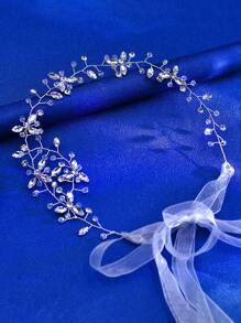 1pc Shiny Fashion Crystal Bride's Waist Belt, Crystal Decor Lady Waist Accessories Suitable For Daily Party Evening Dress, Gown