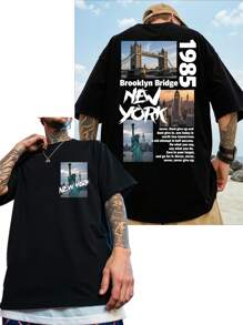 Personalized Valentine's Day Men's T-Shirts. Enter Your Text/Blessing/Funny Text, Upload Your Photos/Group Photos/Love Interest/Best Friend/Pet/Scenery/Family Photos. Black T-Shirts, Independence Day Gifts, Holiday Gifts, Party Anniversary Gifts, Company Team Building Outfits, Christmas Outfits, Music Festival Outfits, Gifts For Him/Her, Men's Crew Neck Short-Sleeved T-Shirts, Party Outfits, Men's Black Short-Sleeved T-Shirts. - Black - View 3