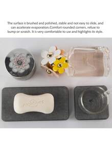 4 Packs Stone Drying Tray For Bathroom Sink, Diatomite Stone Sink Tray, Stone Coasters Kitchen Soap Dish Holders Trays,Bathroom Decor,Organization And Storage