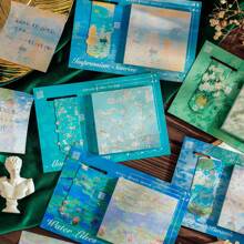 梵高画作创意书签和便签套装，世界名画《星夜》睡莲向日葵鸢尾日出印象便签，学习用品，返校季 - 均碼 - 查看 4