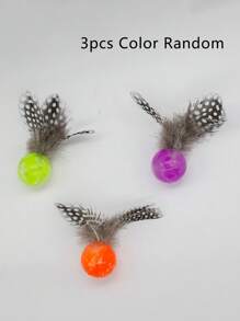 Interactive Cat Feather Ball Toys - 2025 New Elastic Bouncy Balls For Indoor Cats, Kitten Rolling Exercise Toys With Silicone Feathers, Fun Cat Toy For Play & Exercise - Multicolor - View 15