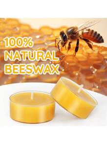 48/36/24/12/10 Stück Bienenwachskerzen, 4 Stunden Brenndauer, rauchfreier sauberer Abbrand Bienenwachskerzen für Aromatherapie, Luftreinigung, Spa-Entspannung, Heimdekoration, Hochzeit