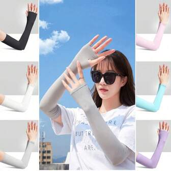 1pc, Summer Arm Protection Sunscreen Ice Sleeves, Men's And Women's Summer Ice Silk Sunscreen Sleeves Ice Silk Sleeves, Outdoor Ice Sleeves Anti UV Thin, Anti UV Fishing, Driving, Cycling Sunscreen Arm Protection Arm Sleeves Arm Sleeves Arm Sleeves Men Arm Sleeves Women Arm Sleeves Cover Arm Sleeves Summer Cooling Arm Sleeves Elastic Arm Sleeves Sun Arm Sleeves Mosquito