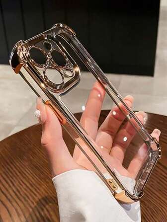 奢华电镀金透明软手机壳适用于 iPhone 16 Pro Max/16/16 Pro/16 Plus/15/15 Pro Max/15 Pro/15 Plus/11/12/13/14 Pro Max/XS/XR/11 Pro/11 Pro Max/12 Pro/12 Pro Max/13 Pro/13 Pro Max/7 Plus/14 Pro/14 Pro Max/14 Plus/7 Plus/8 Plus/8/SE2，防震全覆盖