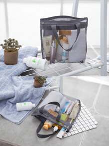Shower Caddy Portable - Mesh Shower Caddy Bag Clear Bag, Wash Bag Toiletries Bag Basket Tote Tote Bag Durable Clear Bag, Wash Bag Toiletries Bag, Cosmetic Bag, For College Dorm Room Bathroom Gym Camp Quick Dry Shower Bags For Women Men With Hoo Graduation