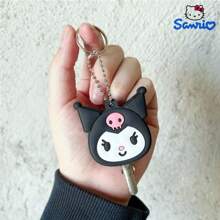Sanrio 1pc Sanrio Key Protective Caps Set Kawaii Cinnamoroll Cartoon Silicone Key Cover Portable Keychain, Sanrio Cartoon Cartoon Character Shape, Bag Endorsement Key Chain Pendant Decoration, Holiday Birthday Valentine'S Day Preferred Uni Car Accessories Bag Charm School