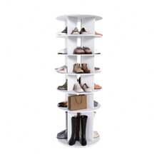 Rotating Shoe Rack Tower, 7-Tier/6-Tier Spinning Shoe Rack, Free Standing 360° Revolving Shoe Organizer, High Bottom Design Shoe Tower Spinning Storage Lazy Susany, Fits 28/24 Pairs Of Shoes