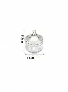 1 pieza Tarro de caramelo de vidrio transparente con tapa, recipiente de almacenamiento para exhibición en bodas/eventos - transparente - Ver 4
