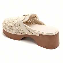 Summer Fashion Versatile Woven Platform Wedge Sandals - Beige - View 3