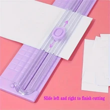 1 pieza Cortador de papel portátil A3/A4, herramienta de corte de precisión fácil de usar para la escuela, el hogar y la oficina, de material plástico