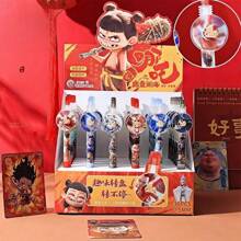Nezha 2 Child Sea Adventure Clickable 0.5mm Ballpoint Pen, Lucky Rotary Marking Pen