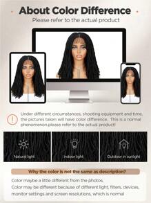 Full Lace Dreadlock Wig With Baby Hair Straight Faux Locs Wig For Women And Men Lightweight Pre-Plucked Micro Locs Wig African American Synthetic Twist Braid Wigs