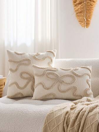 1 st., Nordic Ins Style geborduurd sierkussen slaapbank hoofdkussen taille kussen getuft kwastje erker futon sierkussen 45 * 45 cm