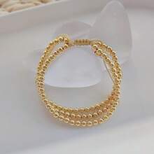 1pc Fashion Layered Beaded Bracelet For Women For Daily Decoration - Gold - View 3