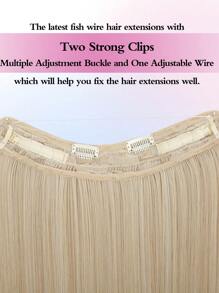 Invisible Steel Wire Hair Extensions, Transparent Hair Hoop, Adjustable Size, Detachable Safety Clips, Synthetic Straight Hair, Women Invisible Wig - Multicolor - View 4