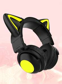 Cat Style Gaming Headset With Colorful LED Lights, Long Playback, With Microphone, Foldable, With Deep Bass, HiFi Stereo Suitable For Tablets And Mobile Phones