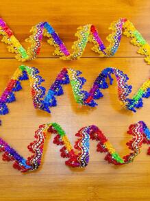 Multicolor Wavy Triangular Woven Lace Trim, Sewing Accessories For Clothing, Curtains, Shoes, Bags, Crafts, Colorful Decorative Ribbon