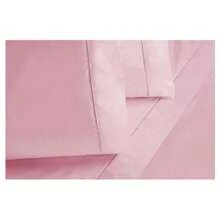 4-Piece King Size Sheet Set, Double Queen Size Percale, 200 Thread Count, 100% Plain Cotton, With Elastic, Soft Touch - 玫瑰 - 查看 5