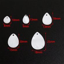 5/10/30pcs/Pack Natural Teardrop Shaped Shell Pendant, White Color Shell Material With Hole, For Clothing, Hair Decoration, Natural Style Accessories