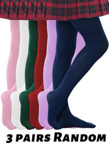 6条/包 女童天鹅绒踩脚裤袜，适合舞蹈训练或日常穿着，无缝设计，柔软透气，四季皆宜