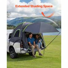 Pickup Truck/SUV Tent, Fits 5.0-10 Ft Truck Tents For Camping, Waterproof PU2000 2-8 Person Sleeping Truck Bed Tent, Sturdy Truck Bed Camper Shell With Expandable Awning, Rainfly, Storage Bag - Truck 5.0-5.2 ft 2-3 Person - 查看 2