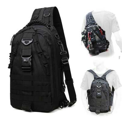 Mochila para aparejos de pesca con soporte para caña y engranajes, bolsa de almacenamiento ligera resistente al agua para exteriores (Color Camuflaje)