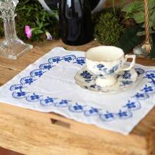 1PC Retro Rural Style Embroidered Placemat, Vintage French Style Elegant Table Mats Tablecloth, Embroidery Placemat For Daily / Festival Party, Heat-Resistant Mats, Home Dining Room Coffee Cup Coasters, Desktop Decoration Photography Props