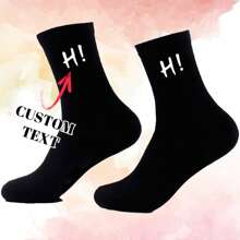 1Pair European And American Socks Casual Socks Personalized Letter Pictures Customization