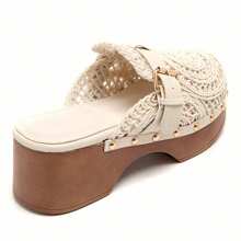 Summer Fashion Versatile Woven Platform Wedge Sandals - Beige - View 4