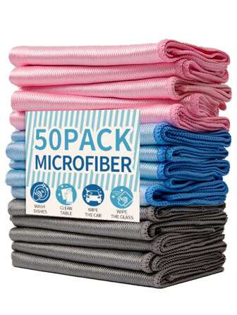 1/5/10pcs Ultra-Fine Microfiber Glass Cleaning Cloths, For Home Window, LCD Screen, Stain Removal, Cleaning Supplies