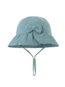 1 件 [1-2 岁] 婴儿亲肤柔软渔夫帽，幼儿可爱蝴蝶结设计太阳帽，多种颜色可选，吸湿排汗，防晒，防风，适合日常休闲穿着和户外使用 - 1PC - 查看 22