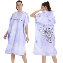 Toalha de Praia Multifuncional de Secagem Rápida e Livre de Areia, Poncho de Surf com Capuz Compacto para Adultos Homens e Mulheres, Roupa de Mergulho com Mangas Ajustáveis para Surf, Natação, Banho, Casamento, Decoração de Casa e Banheiro, Volta às Aulas