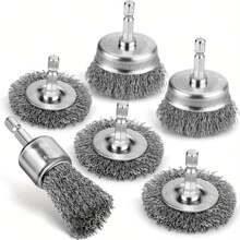 6 Packs ProMaster Drill Wire Brushes, 1/4" Hex Shank, Carbon Steel, Rust Removal & Polishing, Efficient For DIY, Mechanics, Homeowners