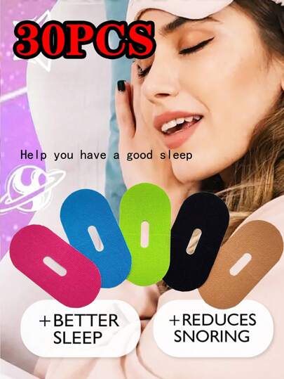 30pcs Breathable And Comfortable Anti-Snoring Tape To Help You Sleep Peacefully,Breathable Tape For Men Women,Anti-Snoring Stickers For Adult,Tape, Unisex Hypoallergenic Breathable Tape,Micropore Tape With Breathing Hole- Breathable Tape For Men Women, Premium Tape - Pain Free Removal, Hypoallergenic, Latex Free & Gentle On Skin,Strong Hold Pain-Free Removal