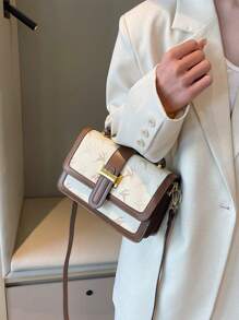 复古大容量手提包，奢华PU斜挎包，女士经典休闲托特包/单肩包 - 白色 - 查看 5