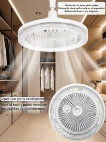 Ceiling Fan With Light And Remote Control, E27 Base, 3 Speed Wind Adjustment, 3000-6500k Dimmable LED Light For Bedroom, Kitchen - 透明水晶 - 查看 4